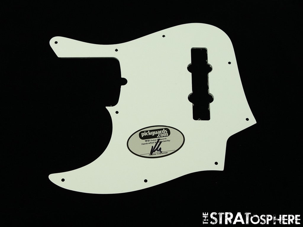 USED Fender Replacement Jazz J Bass, White PICKGUARD, Bass Guitar 3 Ply
