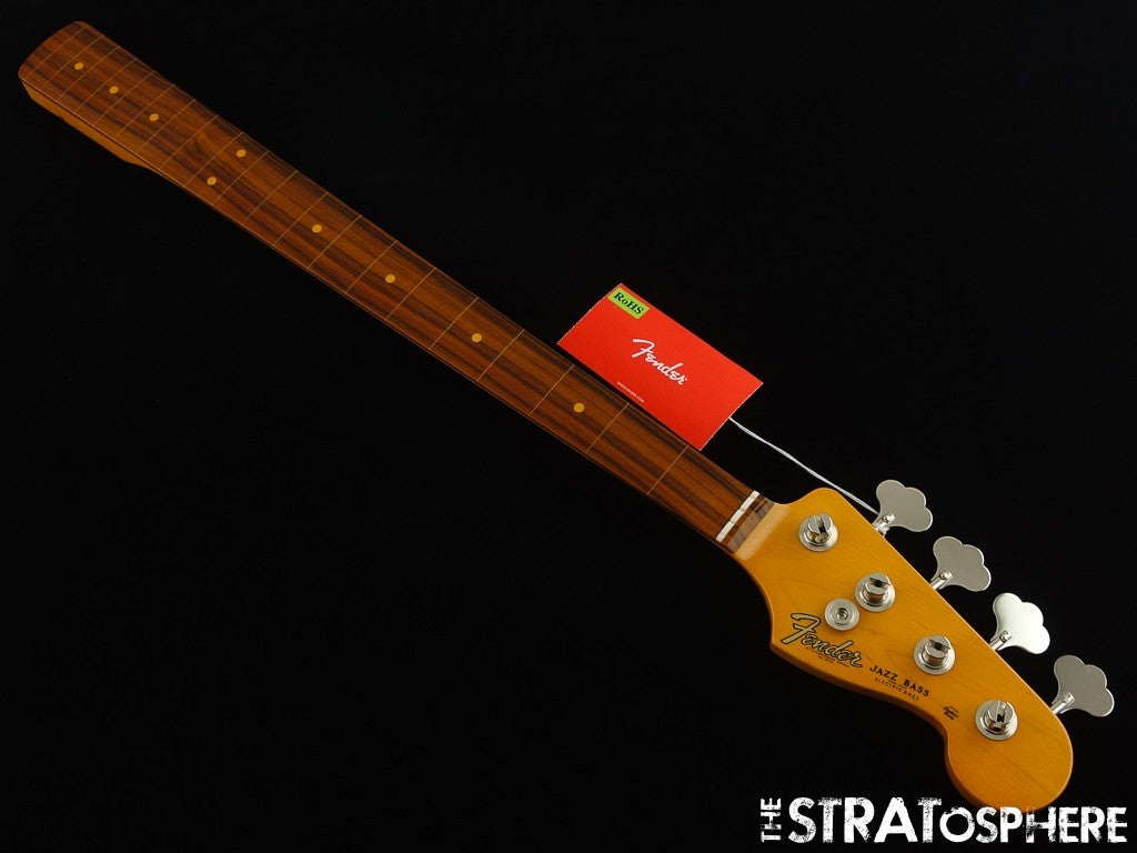 USA Fender Jaco Pastorius Fretless Jazz BASS NECK w/ TUNERS, American Pau Ferro.