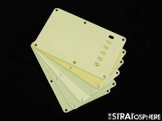 USED Strat Back Plate LOT OF (6) Misc Rear 6 TREMOLO COVERS.