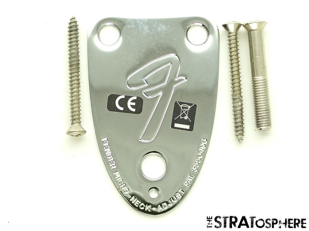 NOS Fender Vintage 70s Stratocaster, Strat NECK PLATE 70s ''F'' Logo