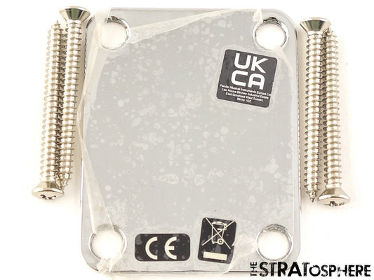Fender Vintera II 50s RI P Bass NECK PLATE, Precision Reissue Vintage Chrome.