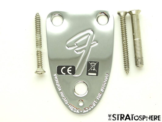 NOS Fender Vintage 70s Stratocaster, Strat NECK PLATE 70s ''F'' Logo!
