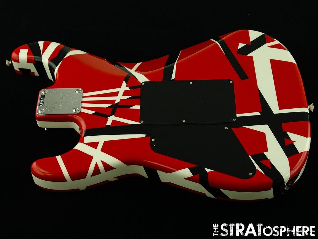 EVH Striped Series BODY w/ HARDWARE, Guitar Floyd Rose, Red Black & White