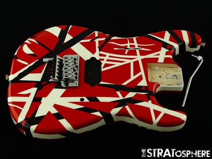 EVH Striped Series BODY w/ HARDWARE, Guitar Floyd Rose, Red Black & White