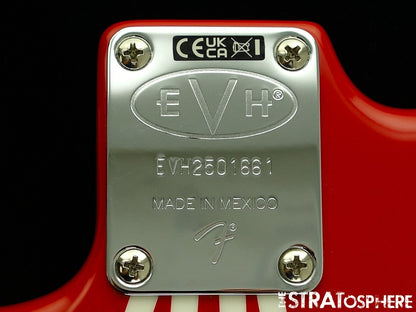 EVH Striped Series BODY w/ HARDWARE, Guitar Floyd Rose, Red Black & White