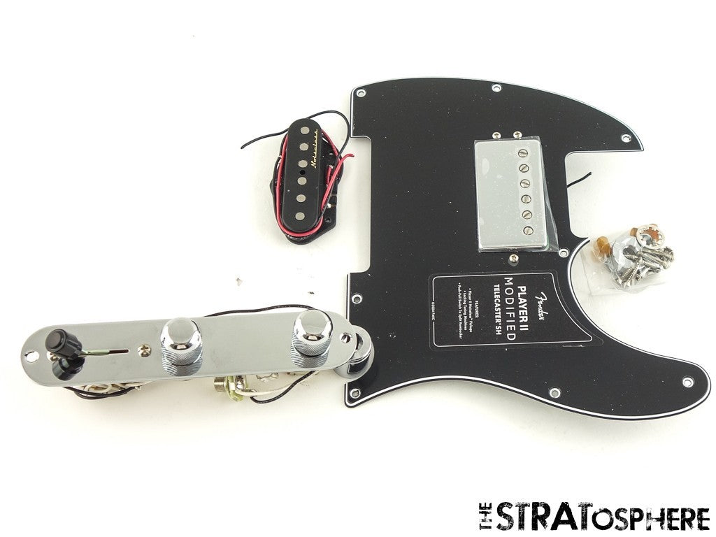 Fender Player II Modified Tele, SH LOADED PICKGUARD, Knobs Noiseless, Black.