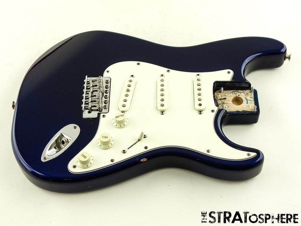 USED 1996 Fender MIM Standard Stratocaster Strat LOADED BODY Alder Cobalt Blue.