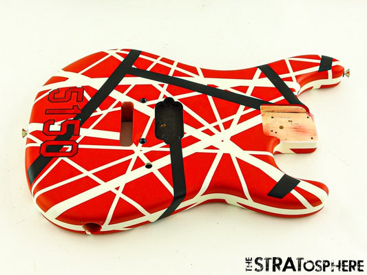 EVH Striped 5150 Red Black White RBW BODY Floyd Rose Guitar Parts