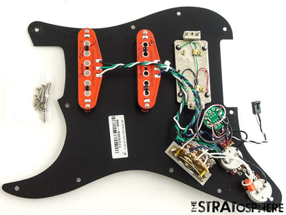 Fender American Ultra II Strat HSS LOADED PICKGUARD, S1 Black Anodized Aluminum!