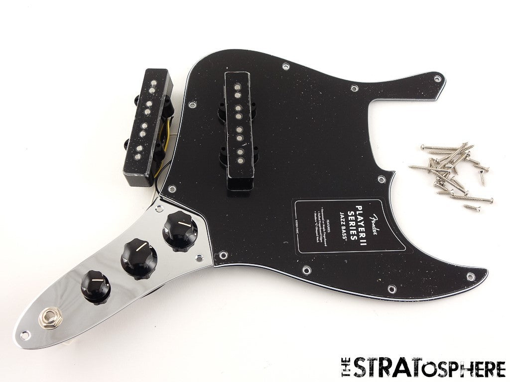Fender Player II Jazz Bass LOADED PICKGUARD Guitar, Alnico 5 Black, 3 Ply