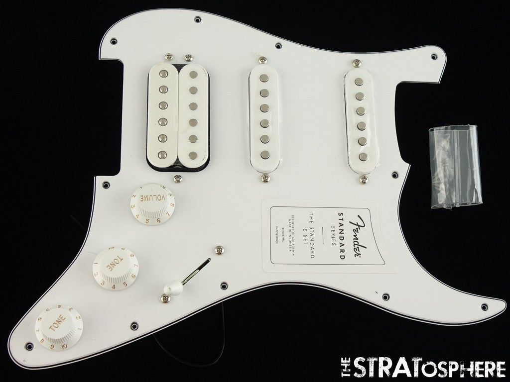 Fender Standard Strat *HSS LOADED PICKGUARD PICKUPS, Stratocaster, White.