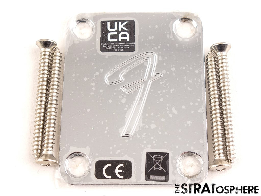 Fender Player II Precision P Bass NECK PLATE 4-Bolt ''F'' Stamped, Chrome