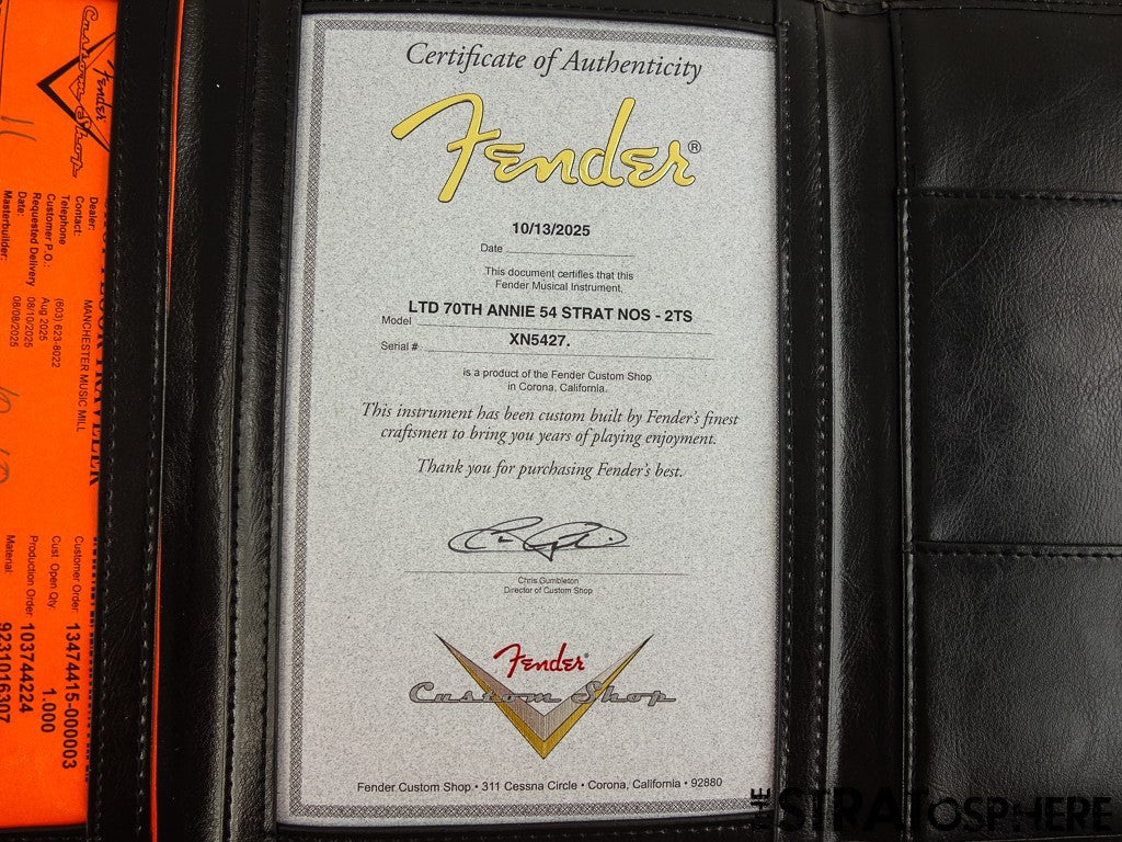 USA Fender Custom Shop 70th Annie 54 Strat NOS NECK MN Maple