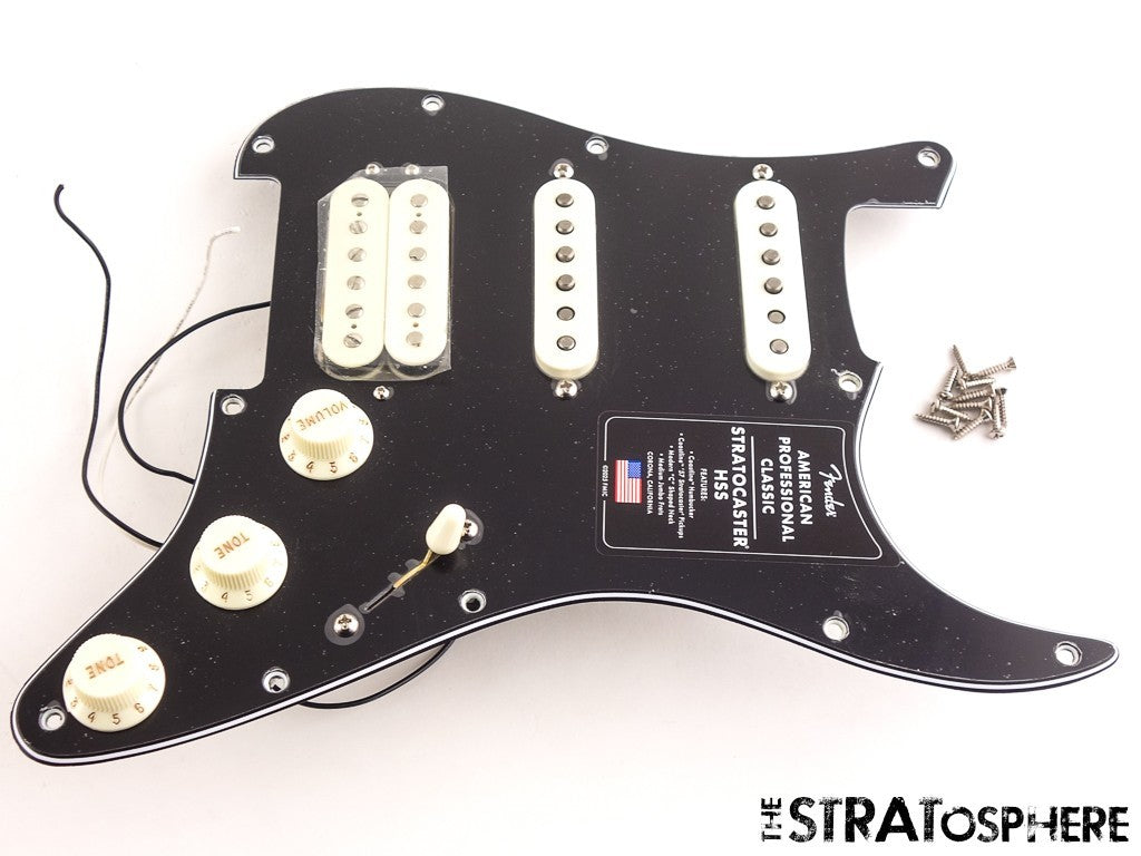 Fender American Professional Classic Strat HSS LOADED PICKGUARD, BLK Black