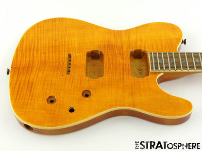 Fender Flame Maple Top Telecaster Tele BODY w/ NECK, FMT Set Neck, Amber