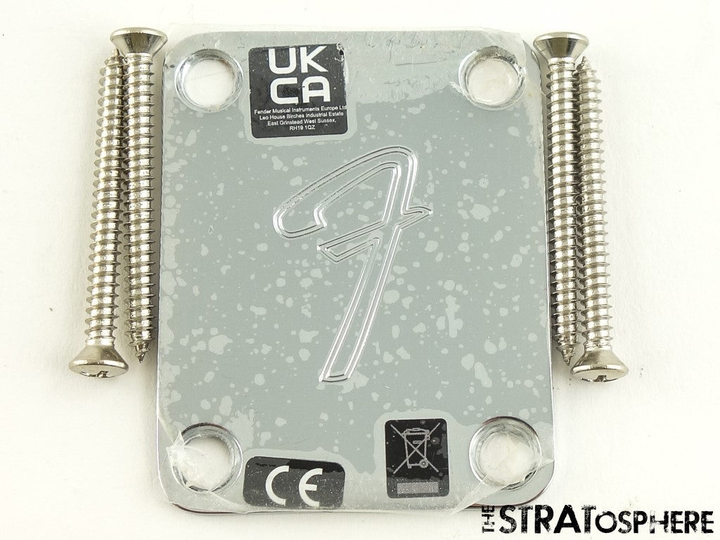 Fender Player II Stratocaster Series, - Strat ''F'' Logo, Chrome ''F'', NECK PLATE.