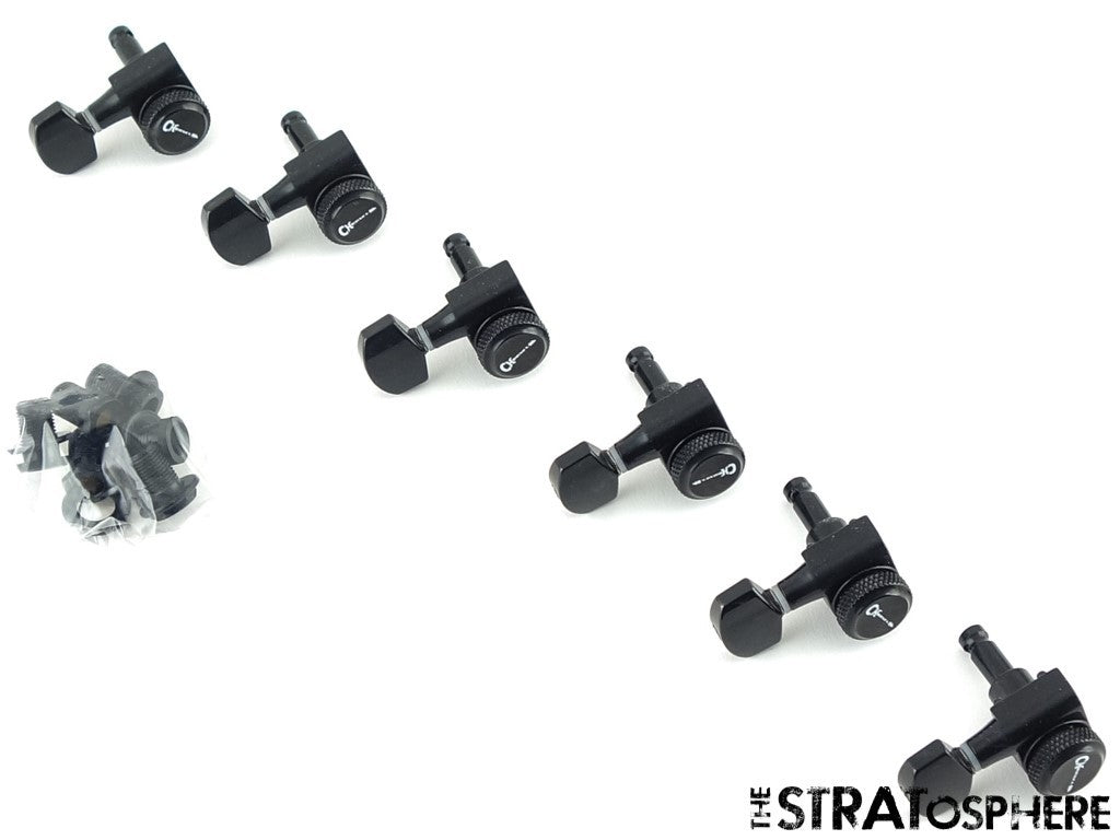 6 LEFTY Charvel SC2 So-Cal Style 2 Pro Mod LOCKING TUNERS TUNING PEGS, Blk 2 Pin