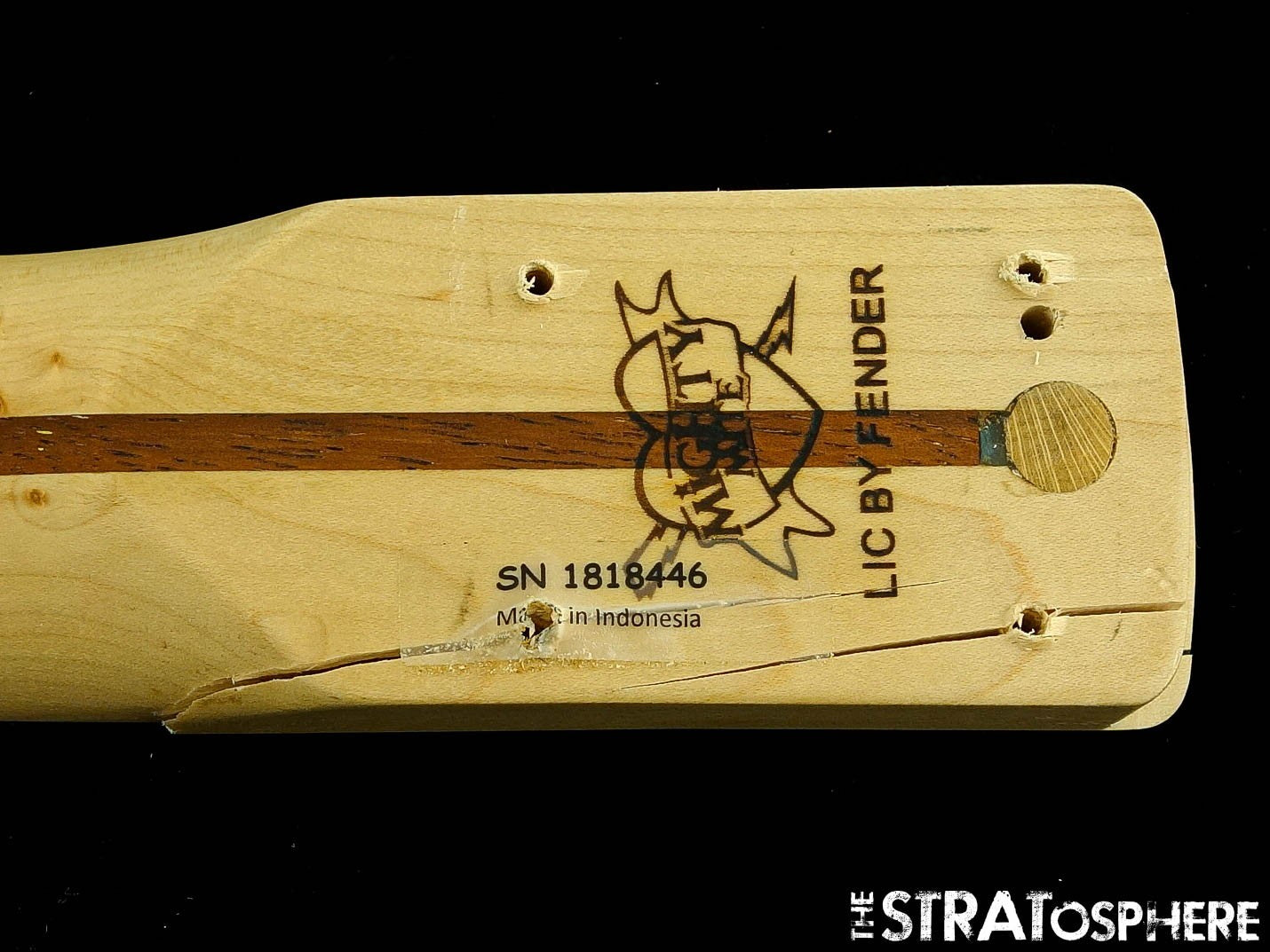 FOR REPAIR Fender Lic Mighty Ebony Compound NECK for Strat MM2910CR-M 50% OFF