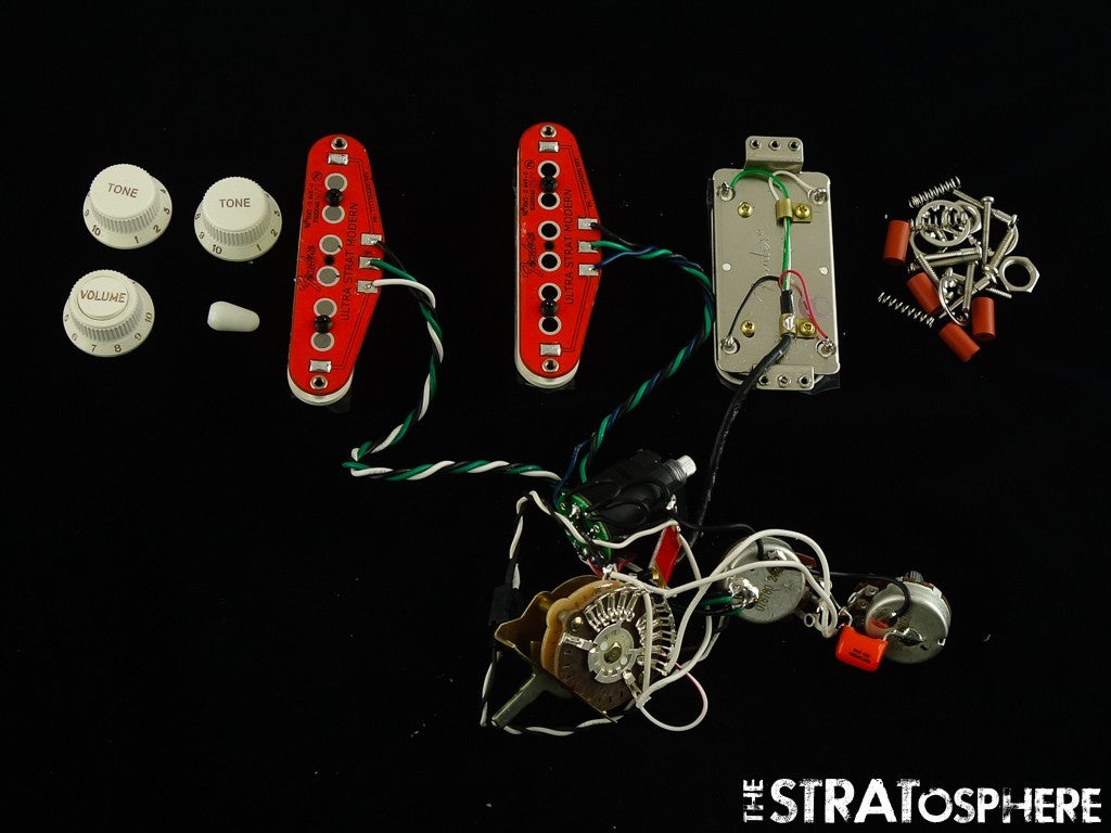 USA Fender American Ultra II Strat HSS PICKUPS POTS KNOBS S-1 Haymaker Noiseless