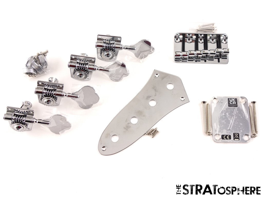 Fender Player II Jazz J Bass Nickel/Chrome HARDWARE SET Tuners Plates Bridge