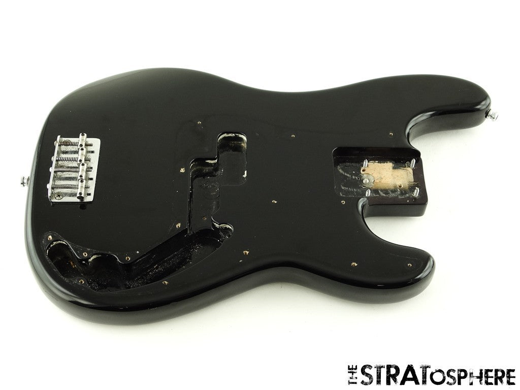 USED Fender MIJ Precision BASS BODY + HARDWARE P Bass Black.