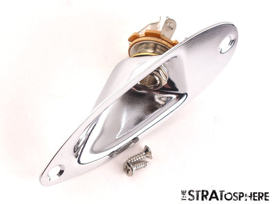 Fender Standard Stratocaster Strat OUTPUT JACK Plate, Assembly, Chrome Genuine!