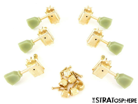 *NEW Wilkinson Deluxe 3x3 EZ-LOK Locking TUNERS Gold + Mint WJ44-GD (EZ POST)