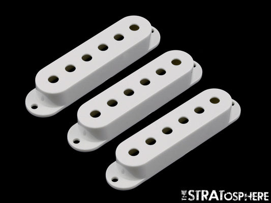 *NEW White Stratocaster PICKUP COVER SET Covers Fender Strat Guitar Single Coil