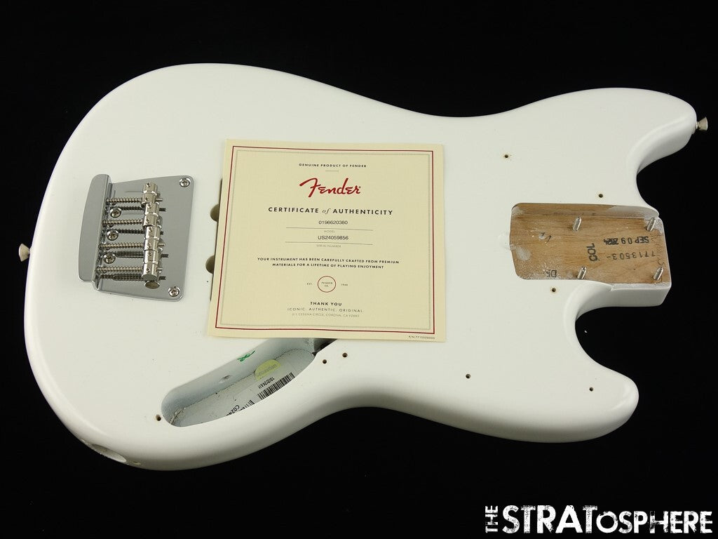 Fender American Performer Mustang Bass BODY + HARDWARE USA Arctic White