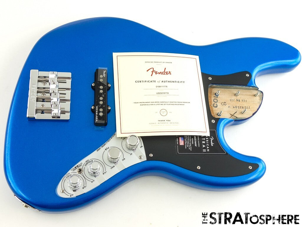 Fender American Ultra II Jazz J Bass LOADED BODY Mini-Toggle S-1 NBL Noble Blue
