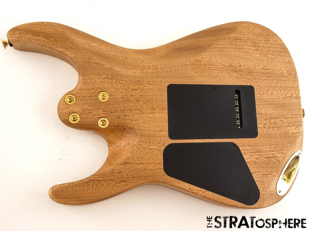 Charvel DK22 SSS Pro Mod Dinky BODY + GOLD HARDWARE Mahogany w/ Walnut Top NAT