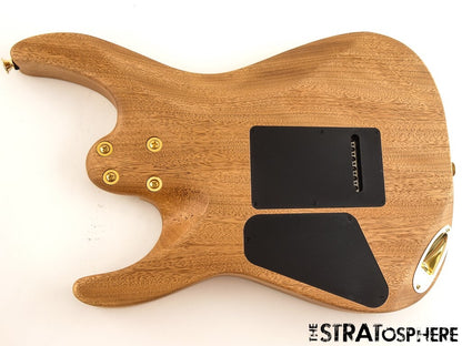 Charvel DK22 SSS Pro Mod Dinky BODY + GOLD HARDWARE Mahogany w/ Walnut Top NAT