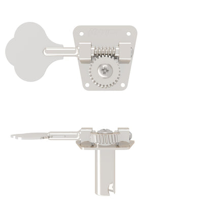NEW Hipshot HB2 BASS TUNER - CLOVER KEY - NICKEL TREBLE 20210NT