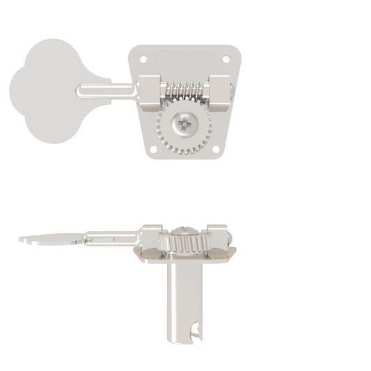 NEW Hipshot HB2 BASS TUNER - CLOVER KEY - NICKEL TREBLE 20210NT