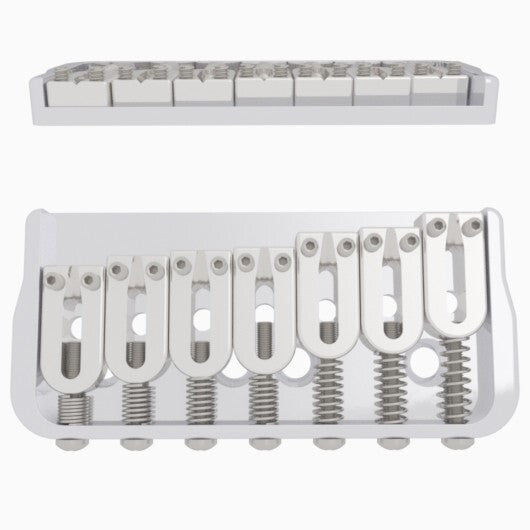 NEW Hipshot 7 STG FIXED GUITAR BRIDGE .125'' FLOOR HEIGHT NICKEL 41070N