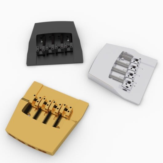 NEW Hipshot 4 STG. RICKENBACKER REPLACEMENT BRIDGE BRASS BLACK 5RK400BB