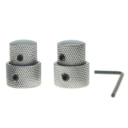 *NEW 2 CONCENTRIC CONTROL KNOBS for Guitar+ Bass Volume Tone Knurled Chrome