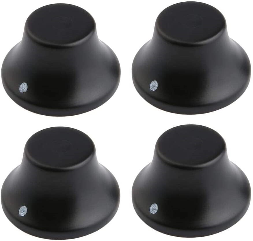 *NEW Set of 4 Wood Bell CONTROL KNOBS for Gibson Les Paul Strat Push On Ebony