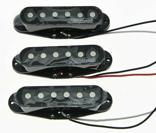 *NEW Wilkinson for Fender Stratocaster PICKUP SET Strat WOVS Ceramic Black