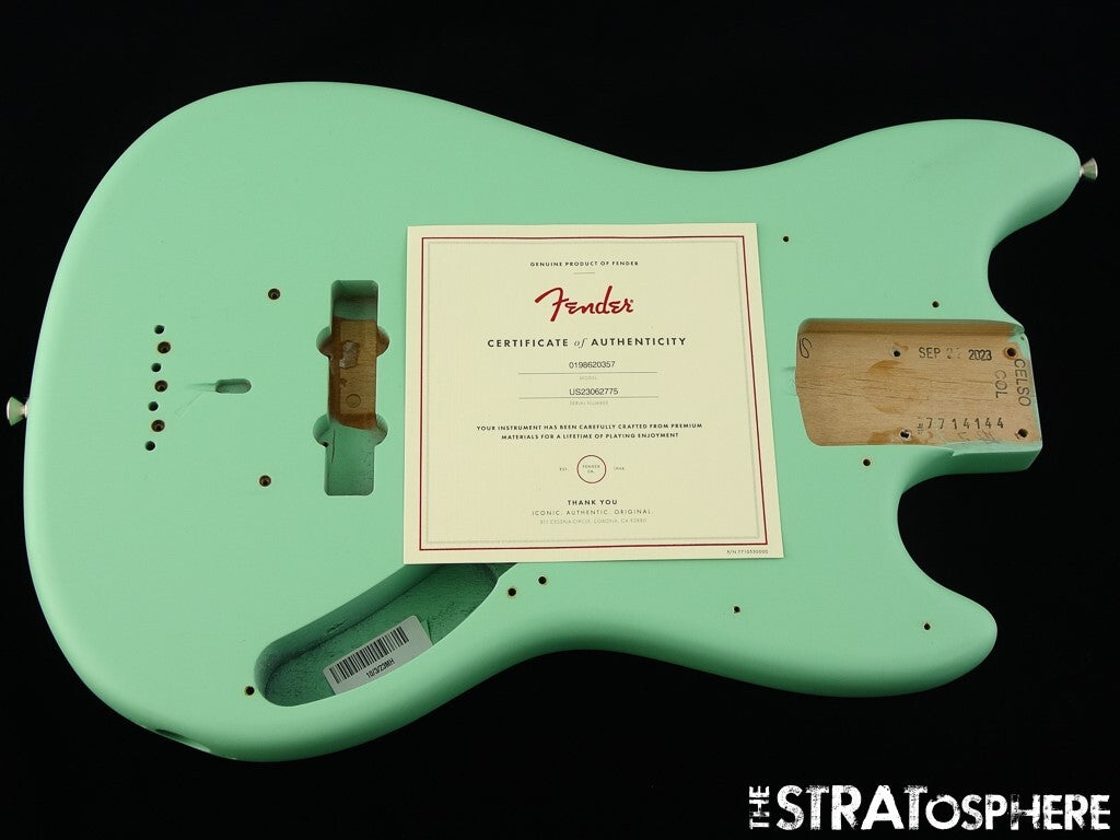 Fender American Performer Mustang Bass BODY USA Part Satin Surf Green