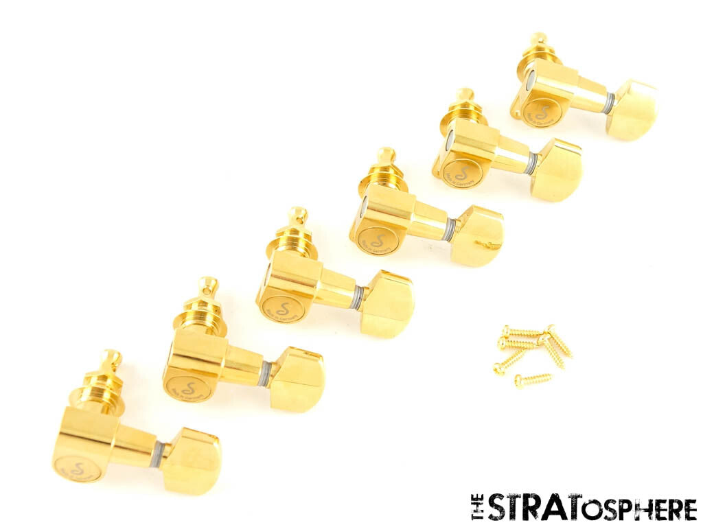 NEW Schaller M6 Mini 6 In Line TUNERS TUNING PEGS for Guitar, Gold TK-0960-002