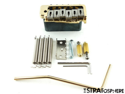 *NEW Wilkinson 2 Point TREMOLO for Fender Stratocaster Steel + Gold WVP-SB-GD