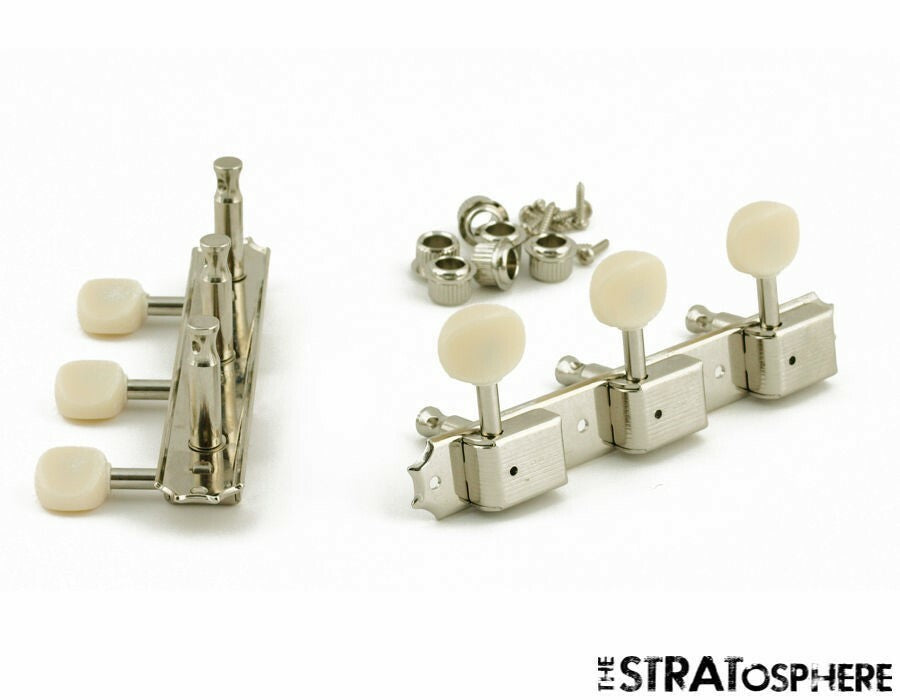 *NEW Vintage Style 3x3 ON PLATE TUNERS for Guitar Les Paul Nickel & Aged Keys