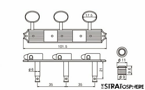 *NEW Vintage Style 3x3 ON PLATE TUNERS for Guitar Les Paul Nickel & Aged Keys