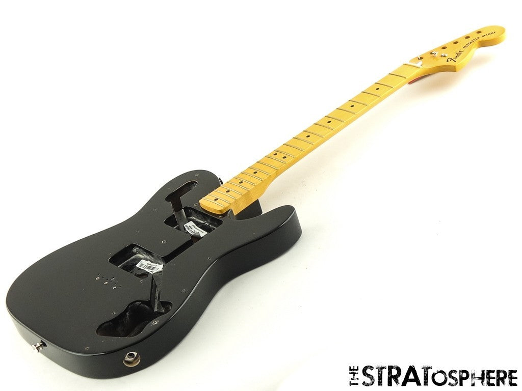 Fender AV II 1975 Tele Deluxe BODY + NECK, Telecaster Alder Maple Black